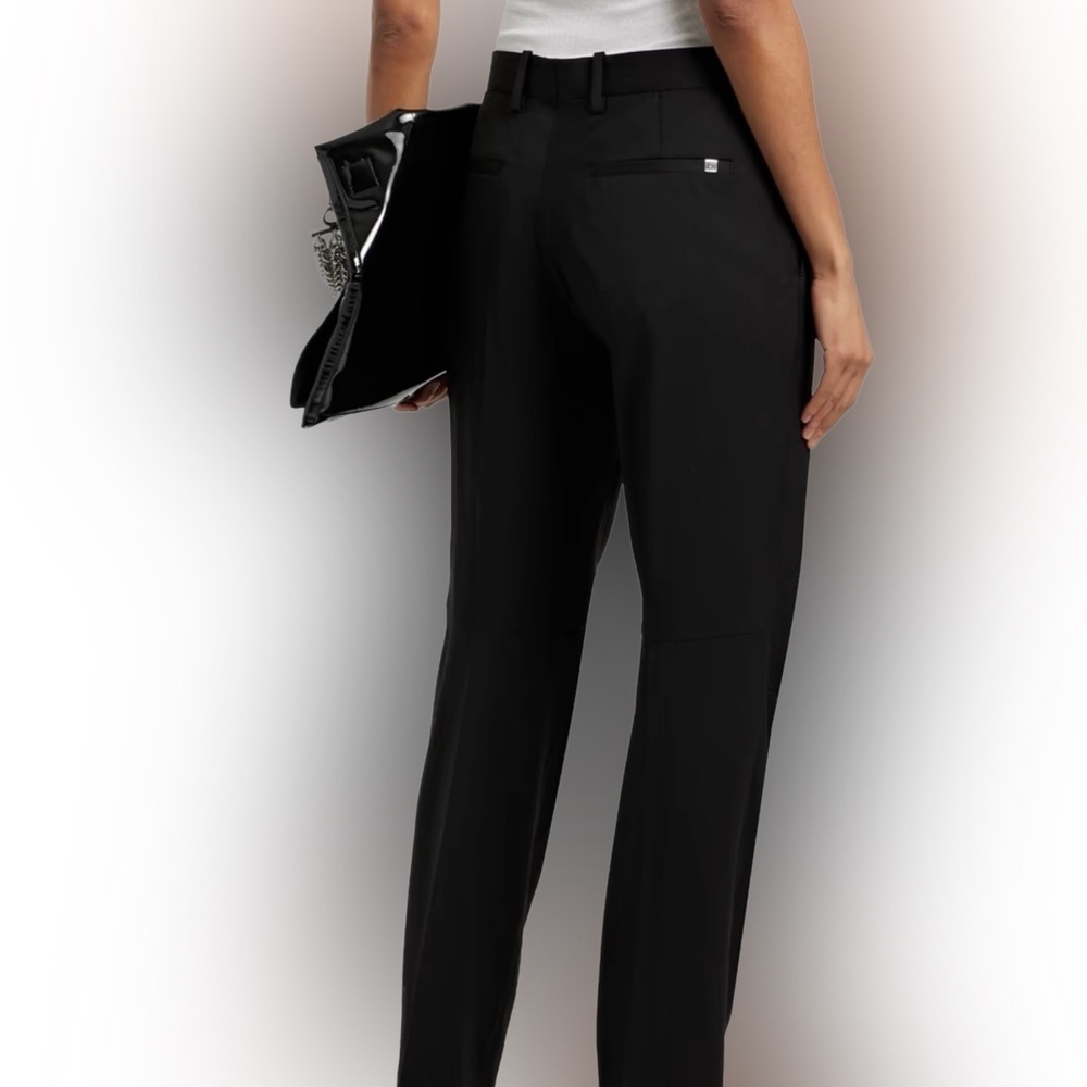 Helmut Lang Women’s Curved Car Trousers Black Pants Wool Sz 10 NWOT